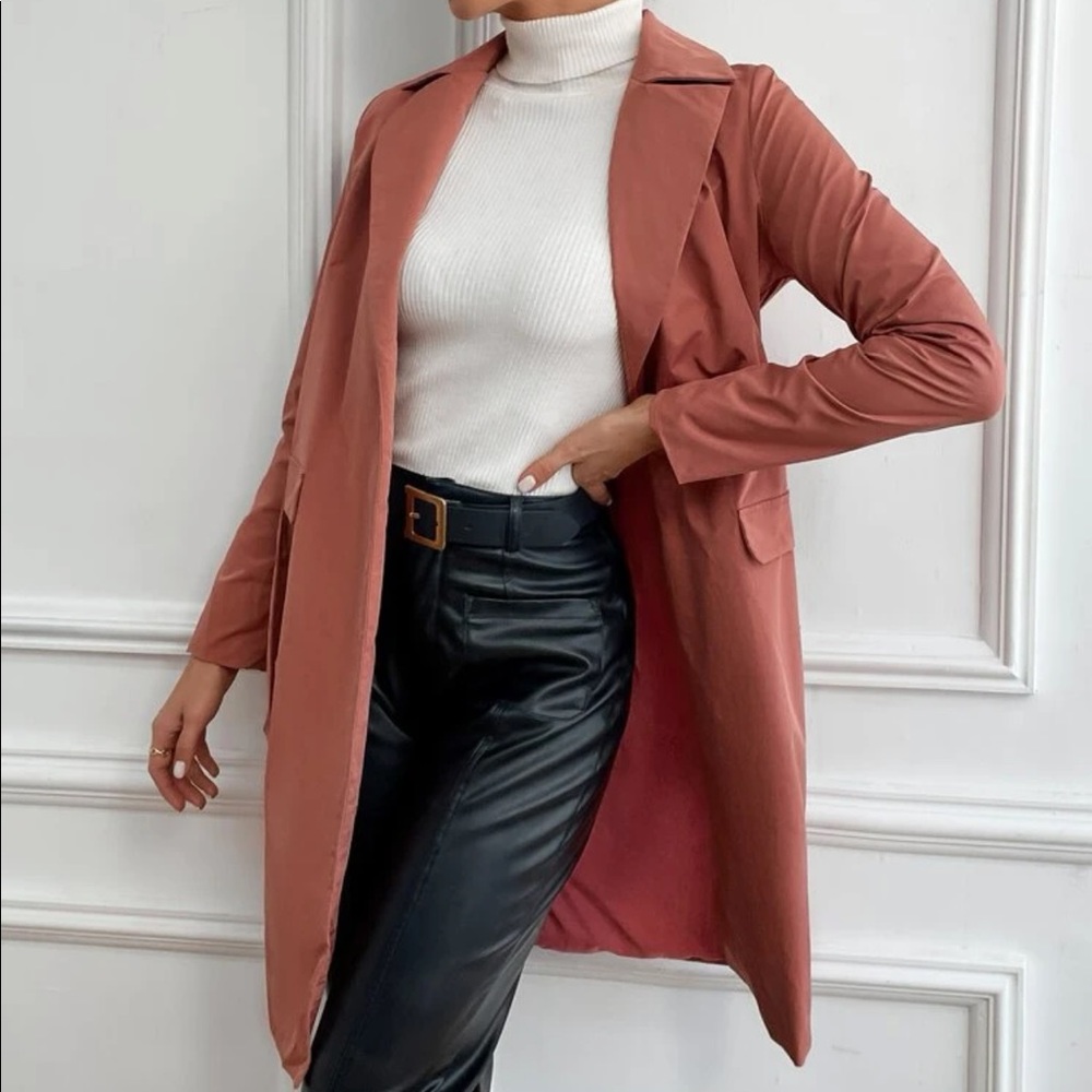Open front trench coat - Picture 7 of 9
